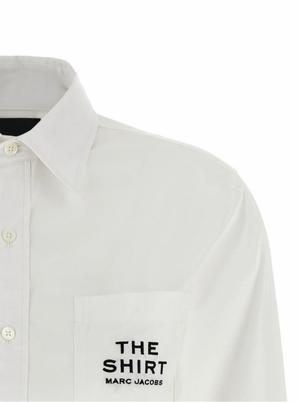 Marc Jacobs White Long-Sleeve Button-Down Shirt with Chest Pocket Logo - Picture 2 of 4